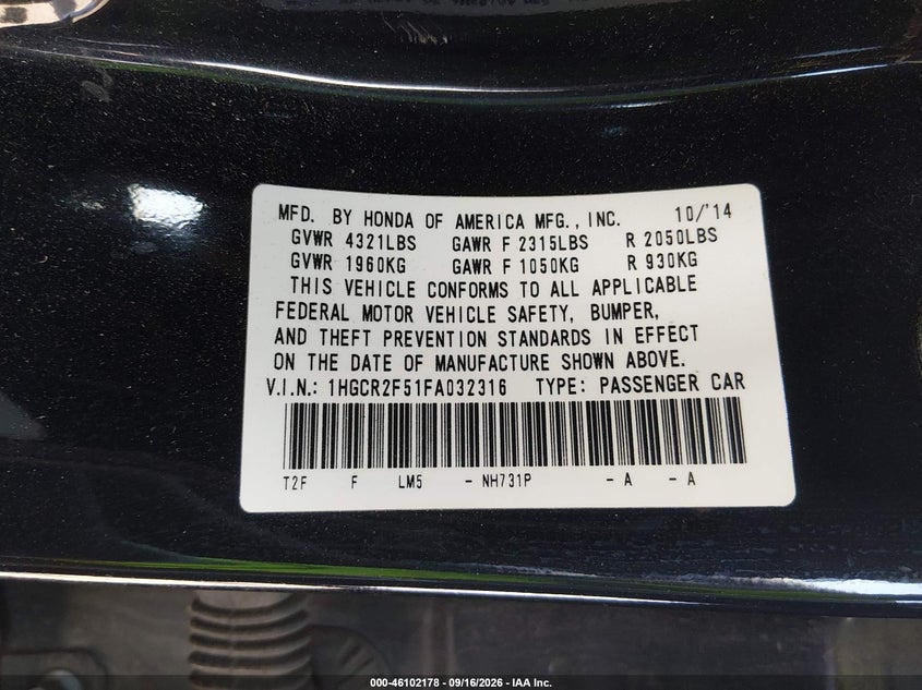 2015 HONDA ACCORD SPORT · Фото 9