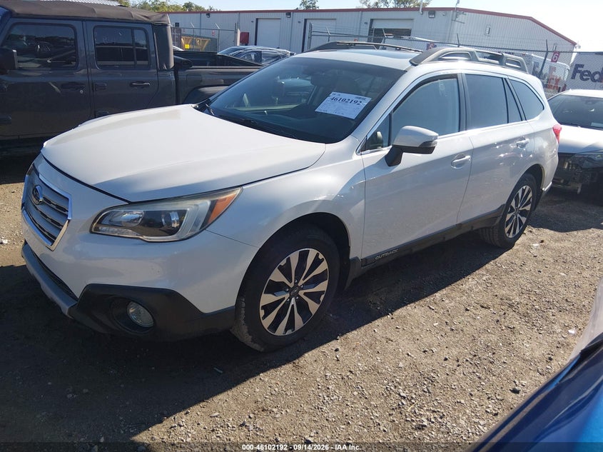Vin: 4s4bsbnc4f3302184, lot: 46601850, subaru outback 2.5i limited 20152