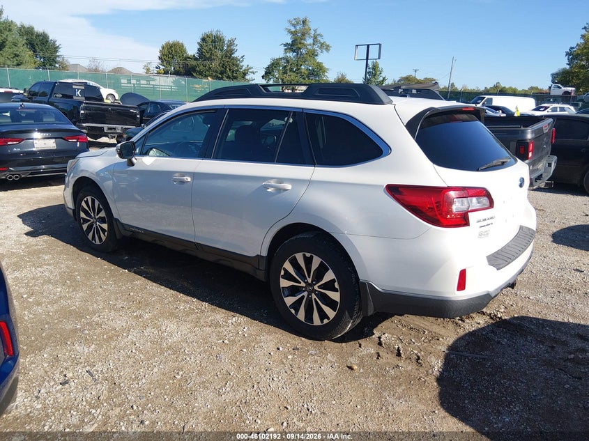 Vin: 4s4bsbnc4f3302184, lot: 46601850, subaru outback 2.5i limited 20153