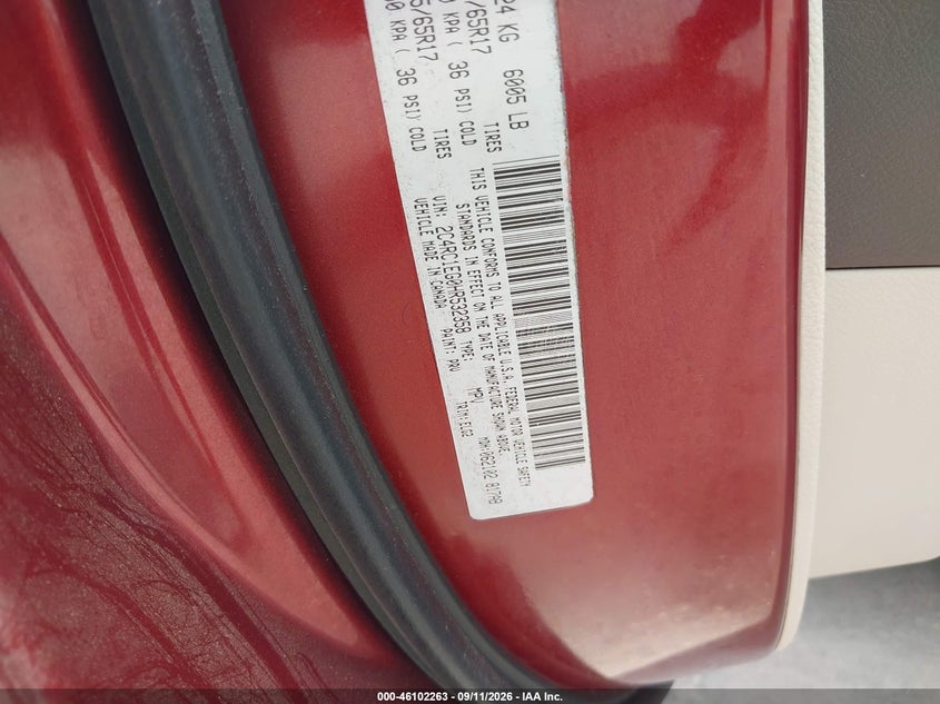 CHRYSLER PACIFICA 2017 VIN 2C4RC1EG0HR532358