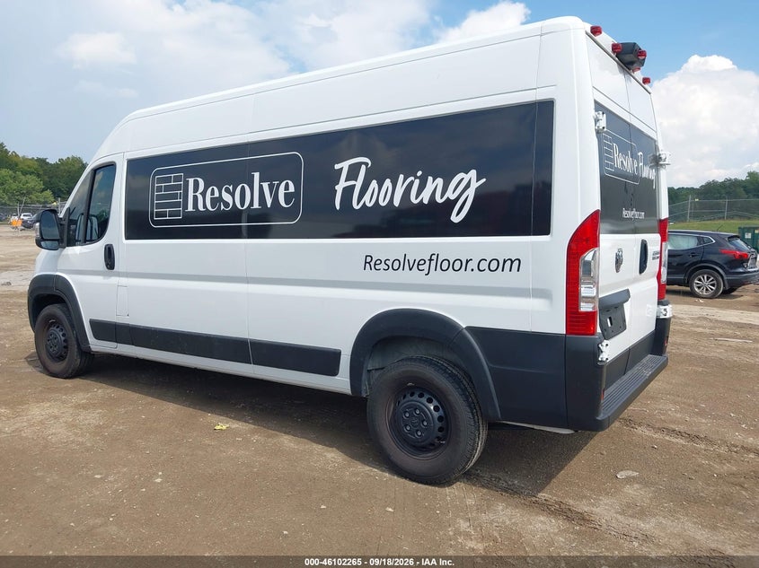 Vin: 3c6lrvdg1se558139, lot: 46601923, ram promaster 2500 tradesman high roof 159 wb w/pass seat 20253