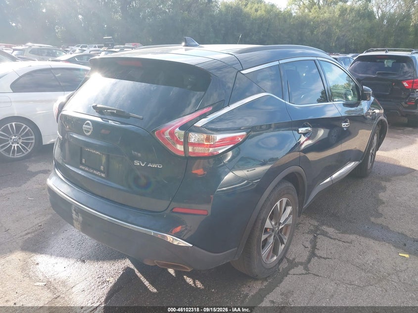 Vin: 5n1az2mh2jn159589, lot: 46601976, nissan murano sv 20184