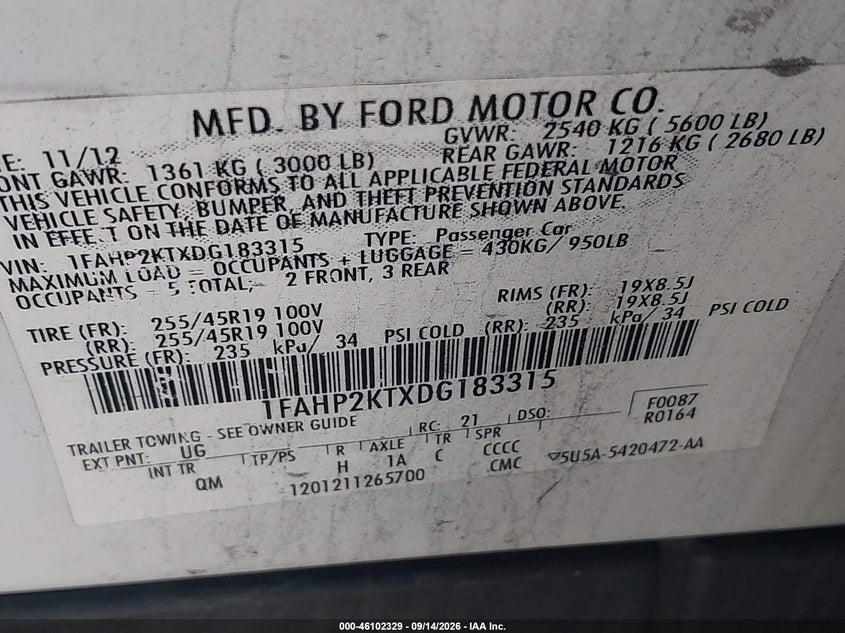 2013 FORD TAURUS SHO · Фото 9