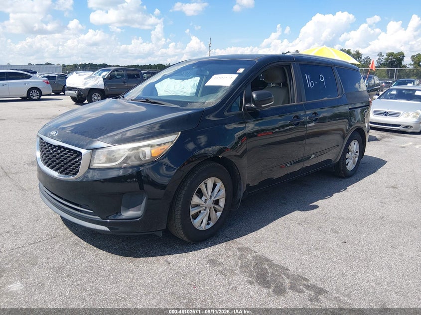 Vin: kndmb5c1xg6116701, lot: 46602229, kia sedona lx 20162
