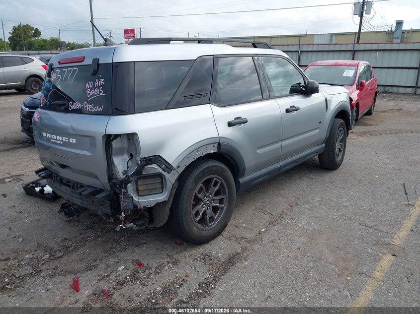 Vin: 3fmcr9b68mrb37018, lot: 46602312, ford bronco sport big bend 20214