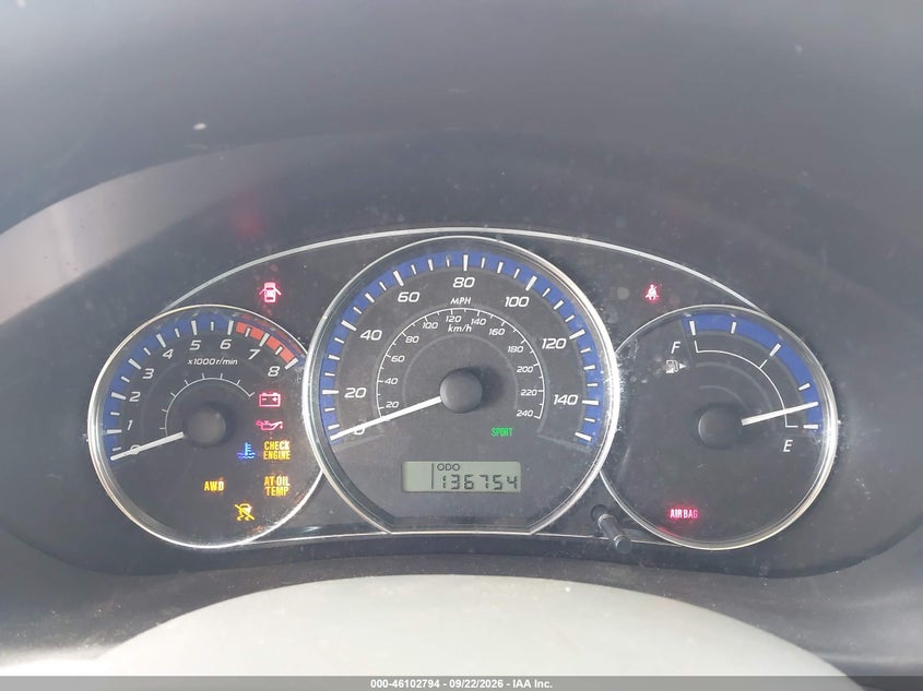 SUBARU FORESTER 2010 VIN JF2SH6AC6AH717858