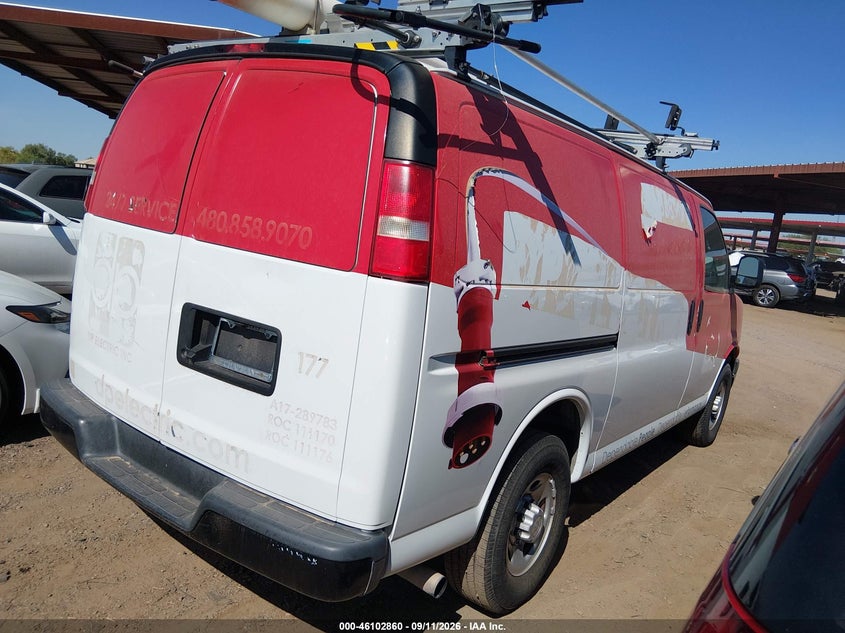 Vin: 1gcwgafgxk1325476, lot: 46602518, chevrolet express 2500 work van 20194