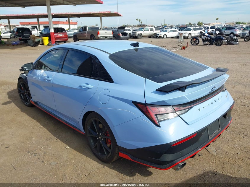 Vin: kmhlw4dk3su026582, lot: 46602676, hyundai elantra n 20253