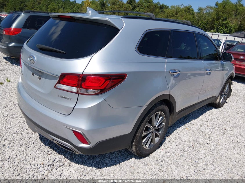 Vin: km8sn4hf1hu215302, lot: 46602736, hyundai santa fe limited 20174