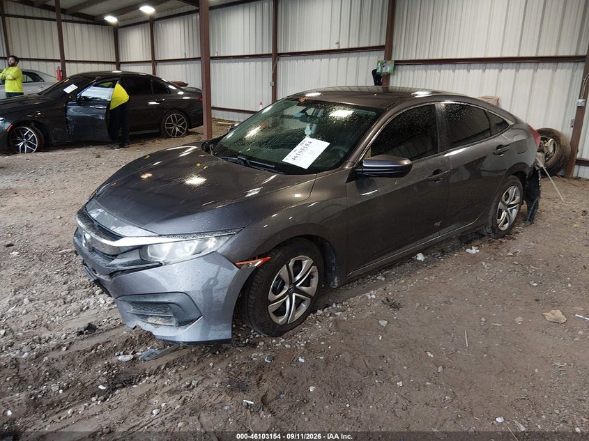 Vin: 19xfc2f51he025735, lot: 46602812, honda civic lx 20172