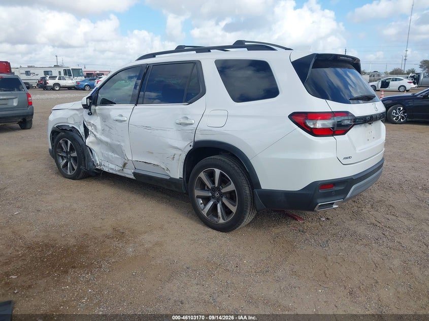 Vin: 5fnyg1h80pb018136, lot: 46602828, honda pilot awd elite 20233