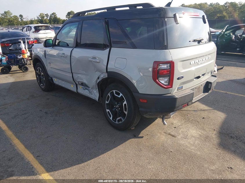 Vin: 3fmcr9c67rrf62297, lot: 46602832, ford bronco sport outer banks 20243