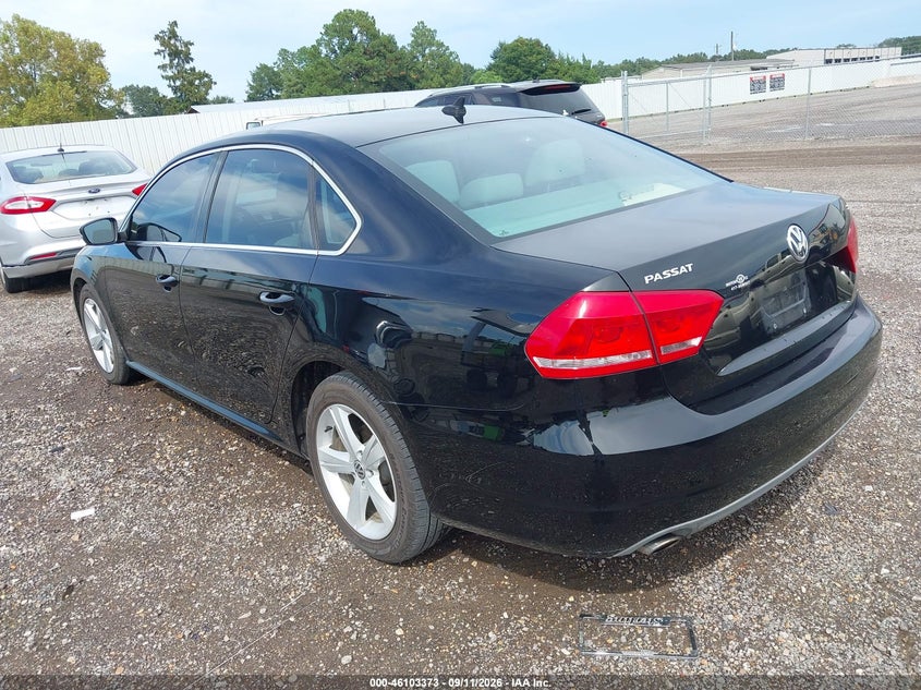 Vin: 1vwbh7a31dc078999, lot: 46603031, volkswagen passat 2.5l se 20133