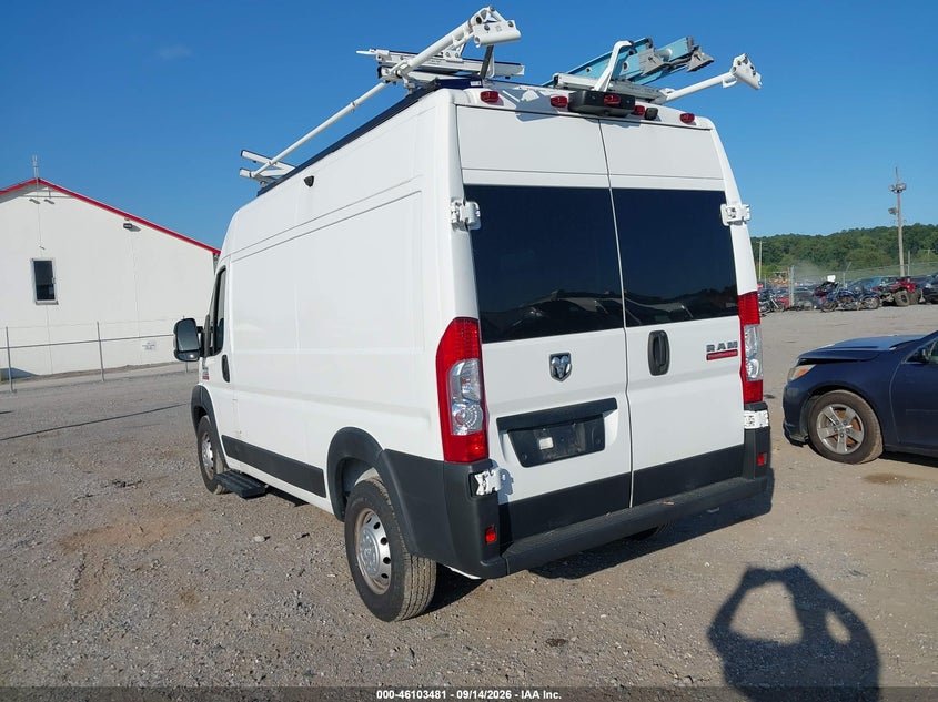 Vin: 3c6lrvbg2ne113514, lot: 46603139, ram promaster 1500 high roof 136 wb 20223