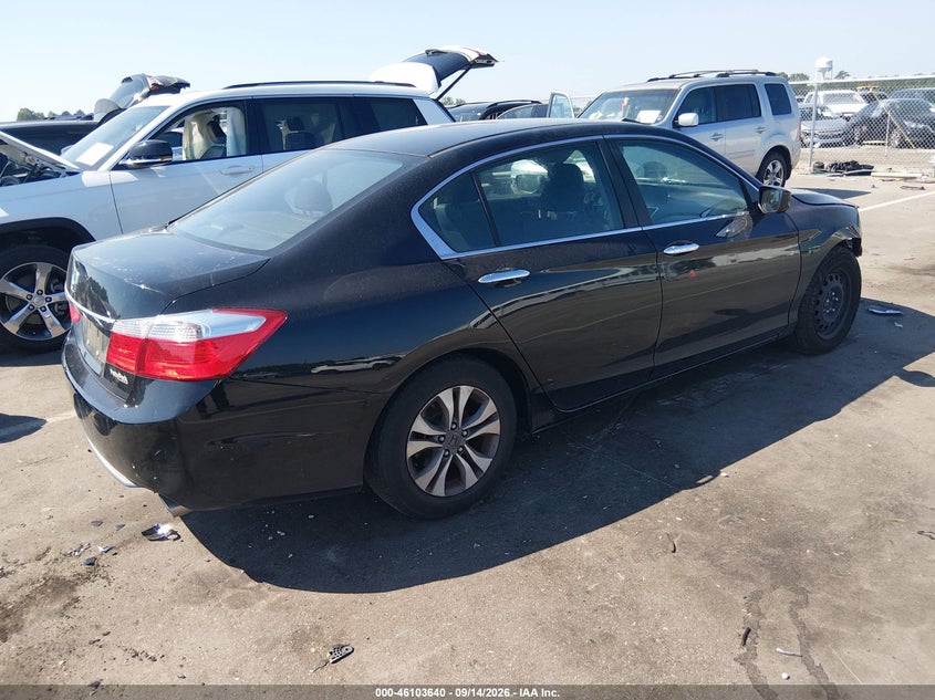 Vin: 1hgcr2f30ea283986, lot: 46603298, honda accord lx 20144