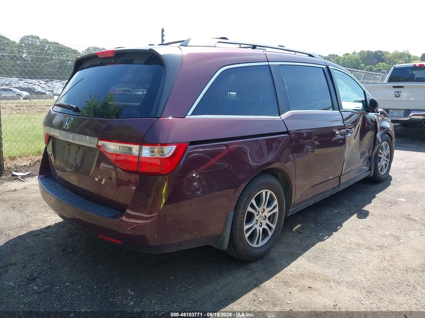 Vin: 5fnrl5h65db008428, lot: 46603429, honda odyssey ex-l 20134