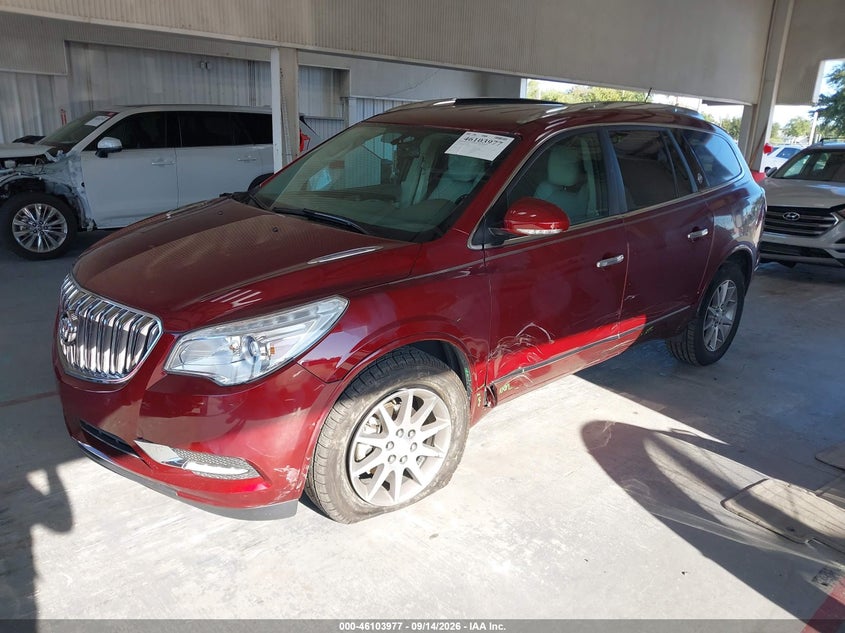 Vin: 5gakrbkd9fj297428, lot: 46603635, buick enclave leather 20152