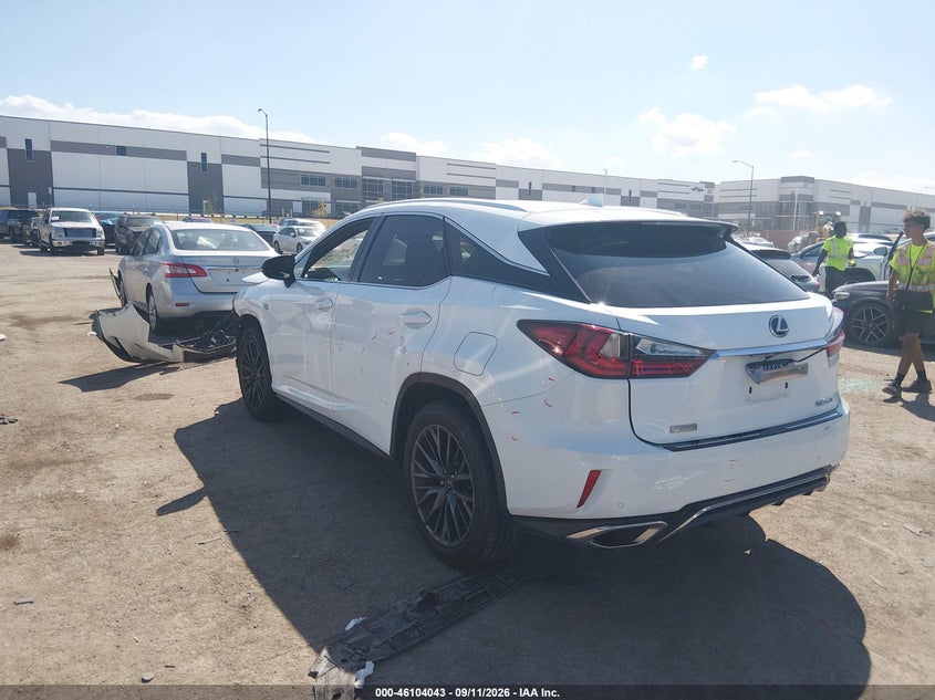Vin: 2t2bzmca0gc053304, lot: 46603701, lexus rx 350 f sport 20163