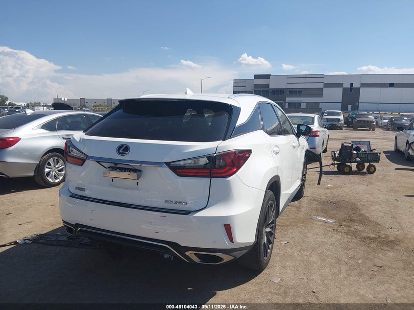 Vin: 2t2bzmca0gc053304, lot: 46603701, lexus rx 350 f sport 20164