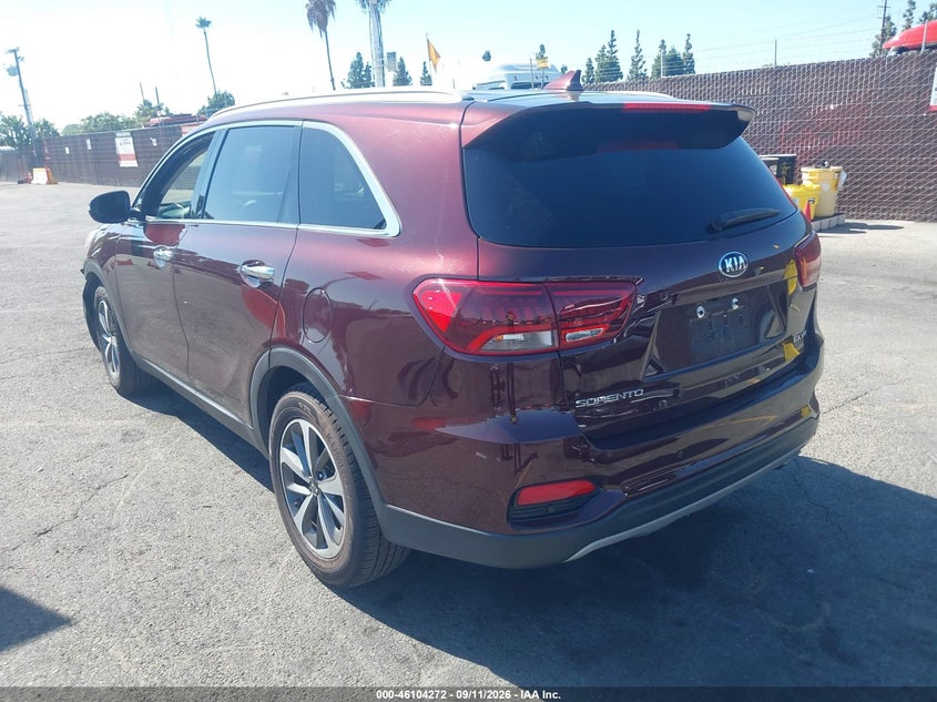 Vin: 5xyph4a52kg521419, lot: 46603930, kia sorento 3.3l ex 20193