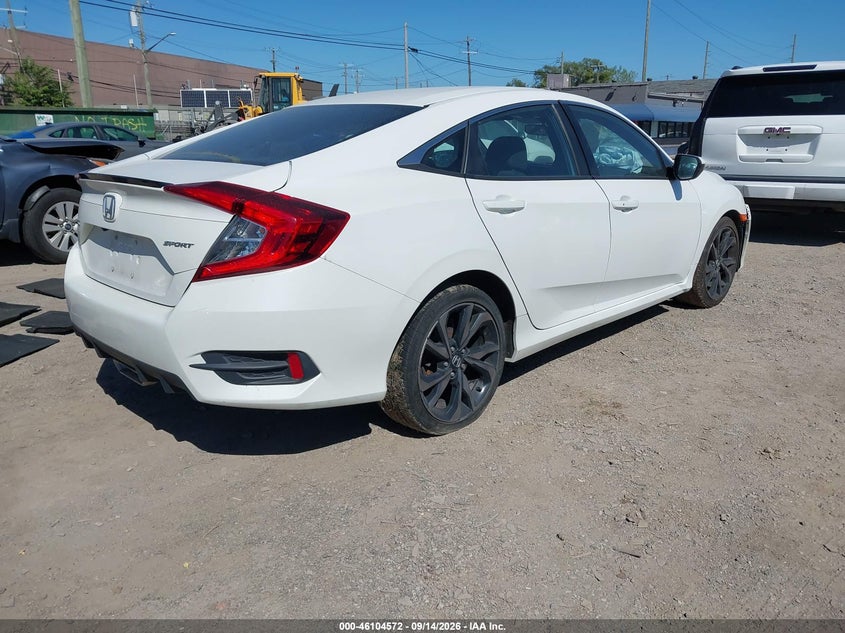Vin: 2hgfc2f80kh537493, lot: 46604230, honda civic sport 20194