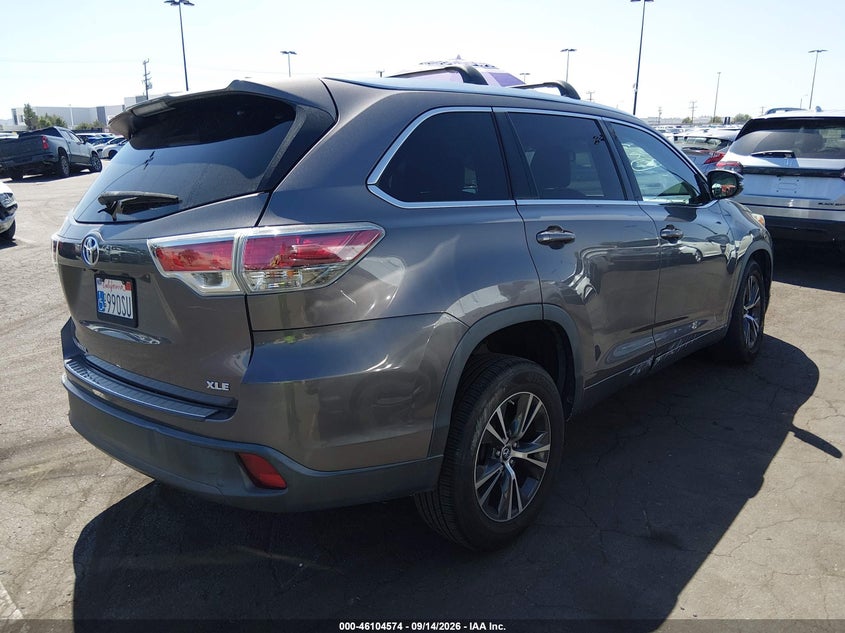 Vin: 5tdkkrfh0gs179846, lot: 46604232, toyota highlander xle v6 20164