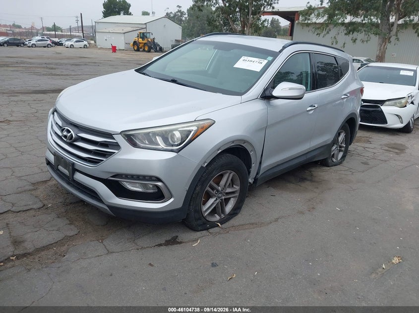 Vin: 5xyzu3lb0jg543726, lot: 46604396, hyundai santa fe sport 2.4l 20182