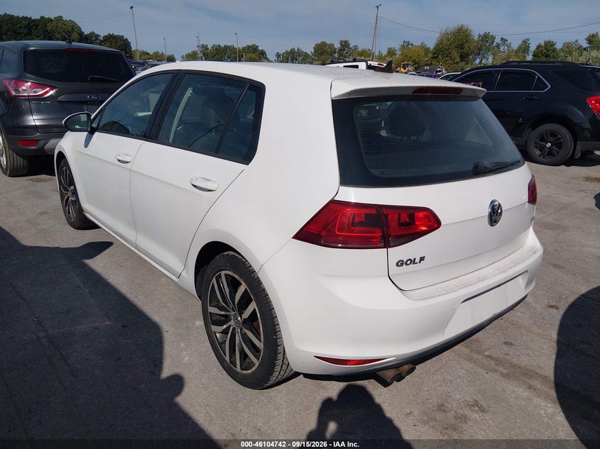 Vin: 3vw217au5fm062108, lot: 46604400, volkswagen golf tsi se 4-door 20153