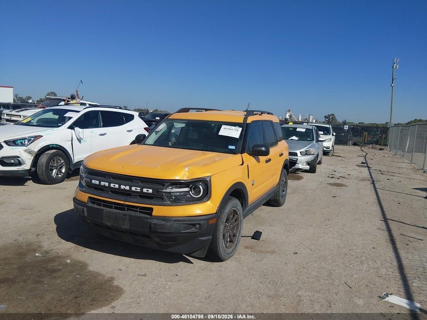 Vin: 3fmcr9b64prd30500, lot: 46604455, ford bronco sport big bend 20232