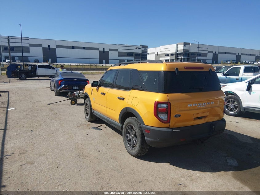 Vin: 3fmcr9b64prd30500, lot: 46604455, ford bronco sport big bend 20233