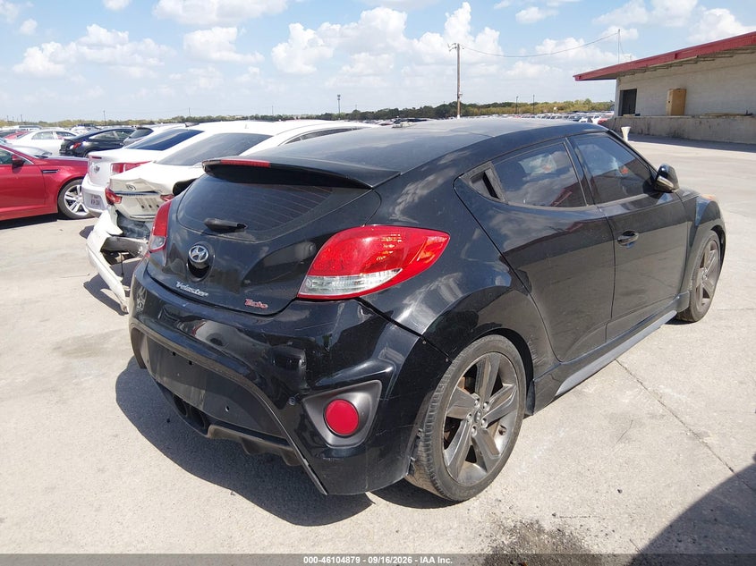 Vin: kmhtc6ae3eu198084, lot: 46604537, hyundai veloster turbo w/black 20144