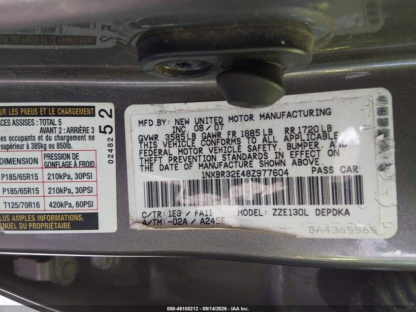 2008 TOYOTA COROLLA CE · Фото 9