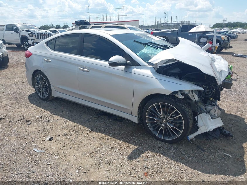 Vin: kmhd04lb9ju525506, lot: 46604959, hyundai elantra sport 2018 img_1