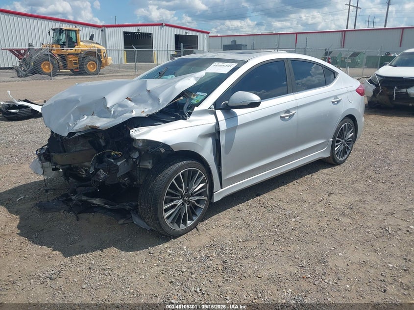 Vin: kmhd04lb9ju525506, lot: 46604959, hyundai elantra sport 20182
