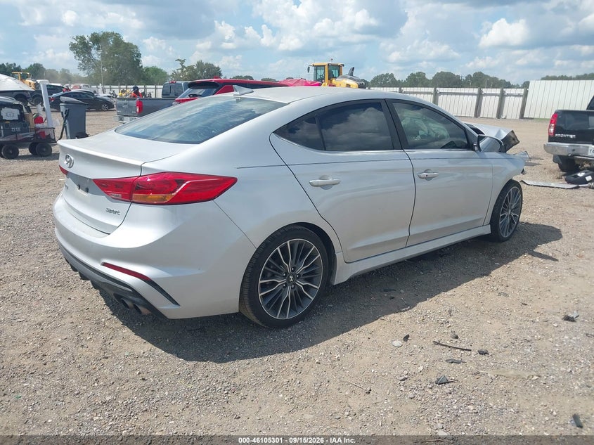 Vin: kmhd04lb9ju525506, lot: 46604959, hyundai elantra sport 20184