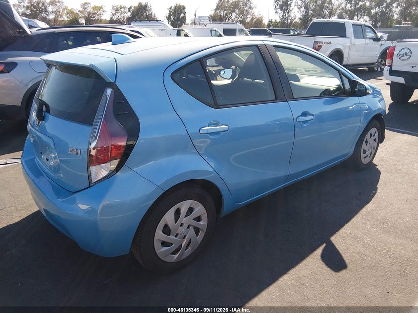 Vin: jtdkdtb35g1116384, lot: 46605004, toyota prius c two 20164