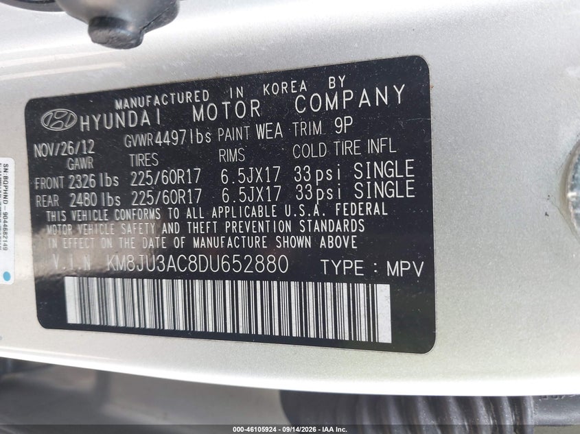 2013 HYUNDAI TUCSON GLS · Фото 9