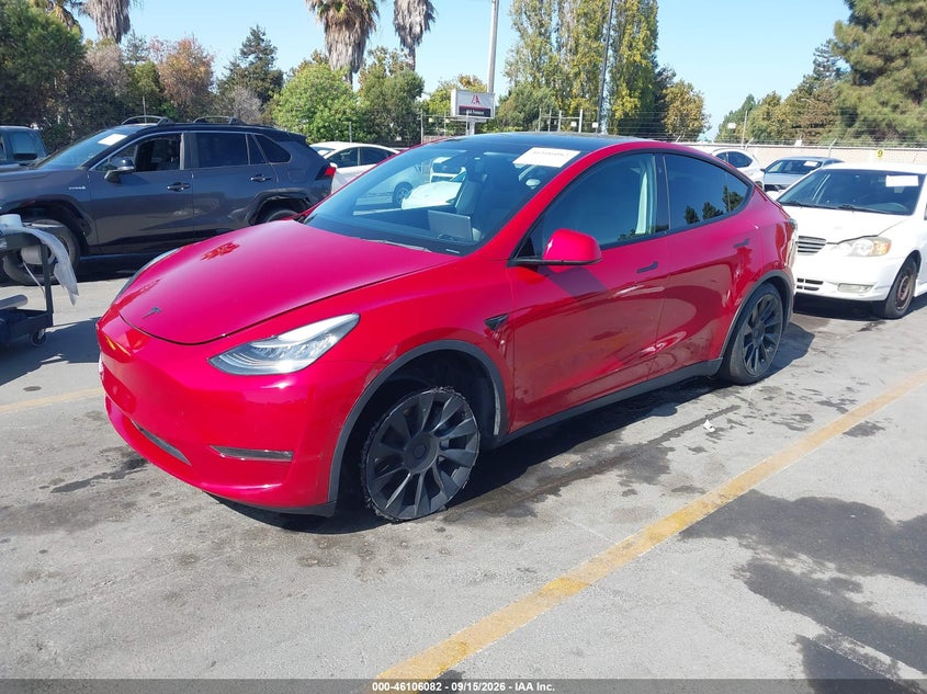 Vin: 5yjygded7mf118247, lot: 46605740, tesla model y standard range rear-wheel drive 20212