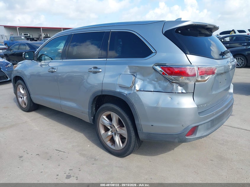 Vin: 5tdykrfh8es011668, lot: 46605791, toyota highlander limited platinum v6 20143