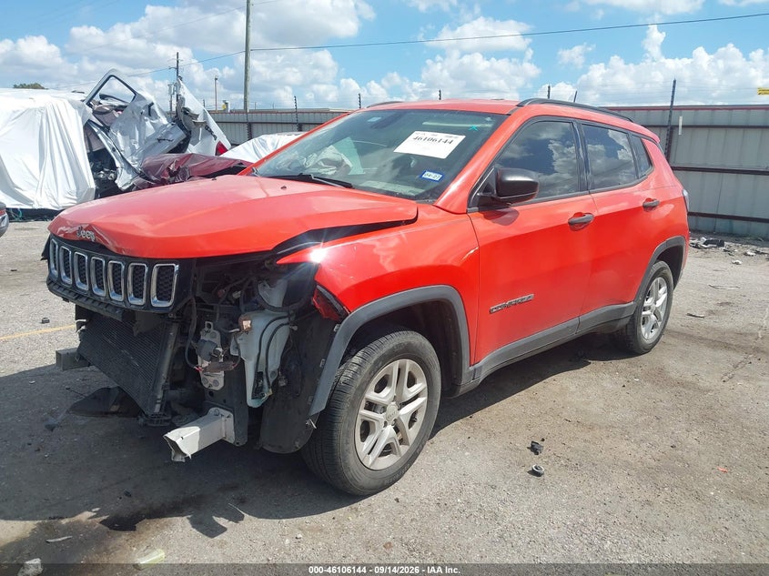 Vin: 3c4njcab9jt204515, lot: 46605802, jeep compass sport fwd 20182