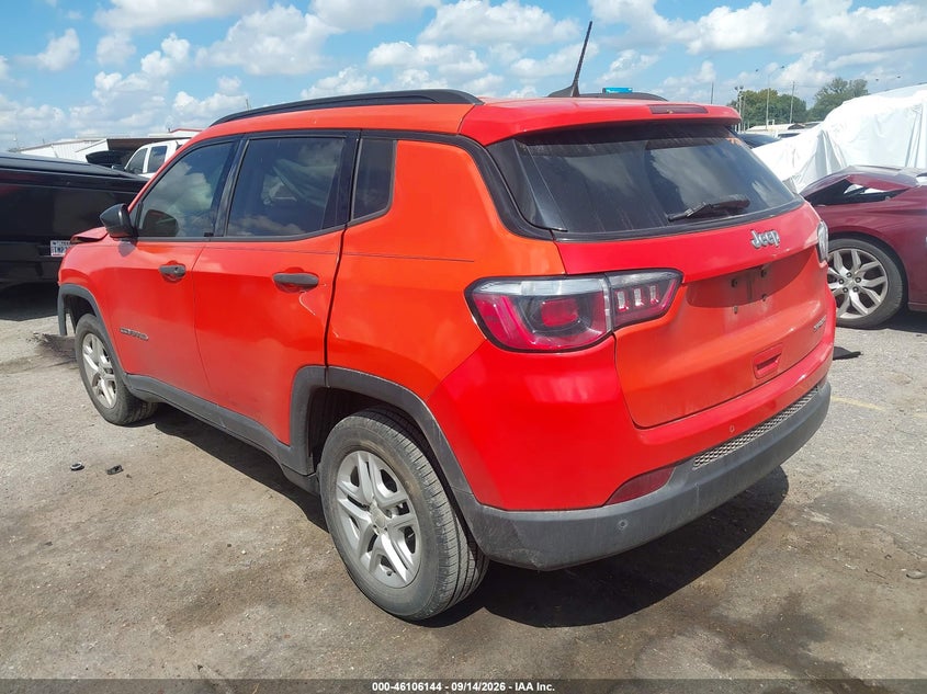 Vin: 3c4njcab9jt204515, lot: 46605802, jeep compass sport fwd 20183