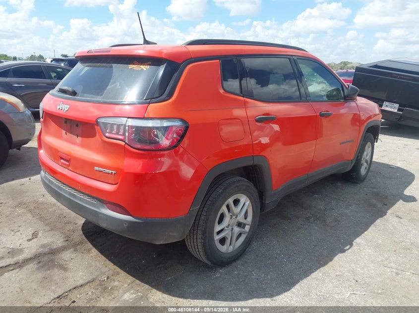 Vin: 3c4njcab9jt204515, lot: 46605802, jeep compass sport fwd 20184