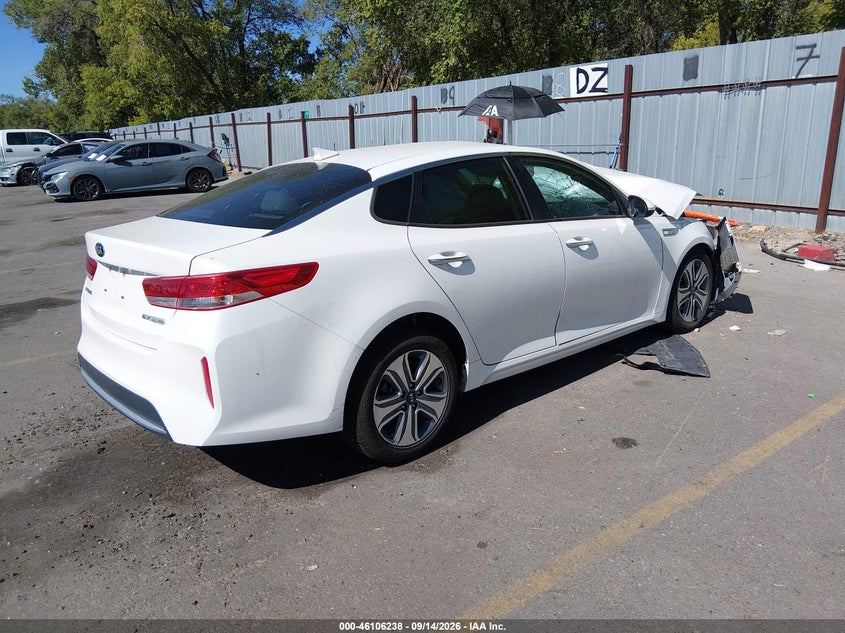 Vin: knagu4le1j5023287, lot: 46605896, kia optima hybrid ex 20184