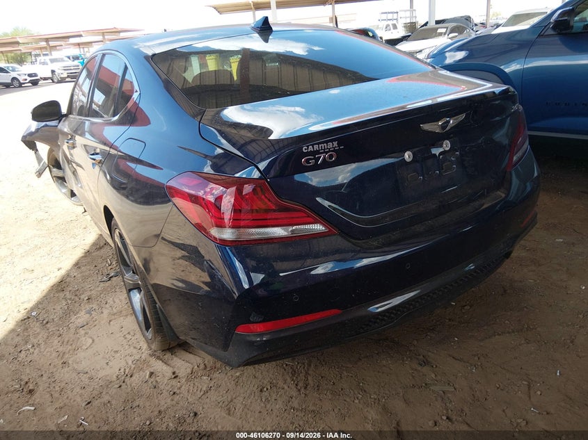 Vin: kmtg44la6ku027019, lot: 46605928, genesis g70 2.0t advanced 20193