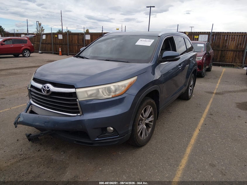 Vin: 5tdjkrfh3fs142400, lot: 46605939, toyota highlander xle v6 20152