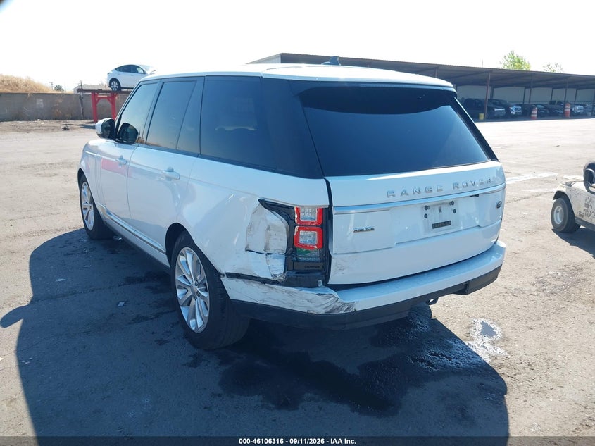 Vin: salgs2kf3ga299793, lot: 46605974, land rover range rover 3.0l v6 turbocharged diesel hse td6 20163