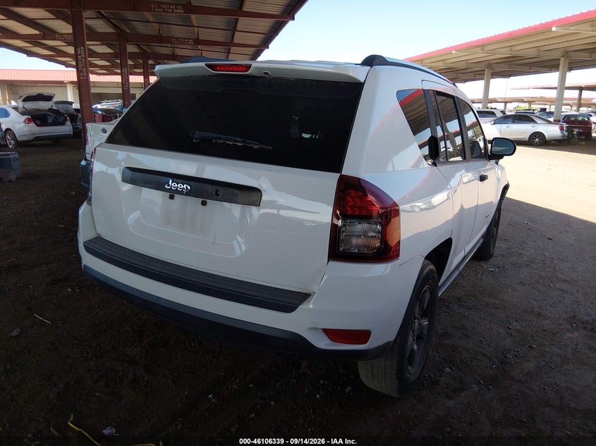 Vin: 1c4njcba9ed552851, lot: 46605997, jeep compass sport 20144