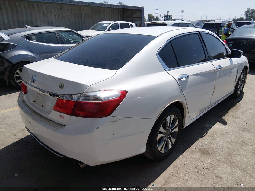 Vin: 1hgcr2f37da106995, lot: 46606082, honda accord lx 20134