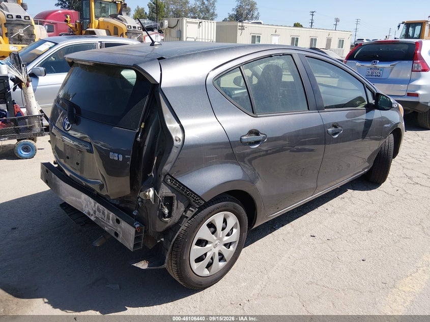 Vin: jtdkdtb35e1076594, lot: 46606098, toyota prius c one 20144