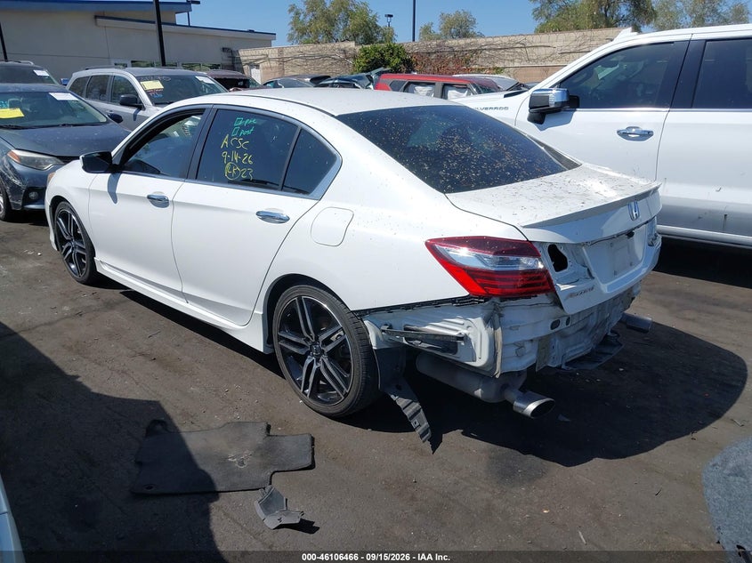 Vin: 1hgcr2f52ga129476, lot: 46606124, honda accord sport 20163
